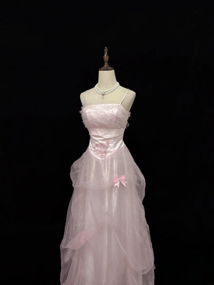 Classy Ball Gowns Straps Pink Poofy Long With Appliued Lace Quince Dress Sweet 16 inspo Quinceanera Dresses Vestidos De 15 anos RB7659