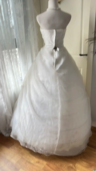 Elegant Sweet 16 Dress Long Strapless White With Flower Ball Gown Sweet Sixteen Party Birthday Dresses RC0600