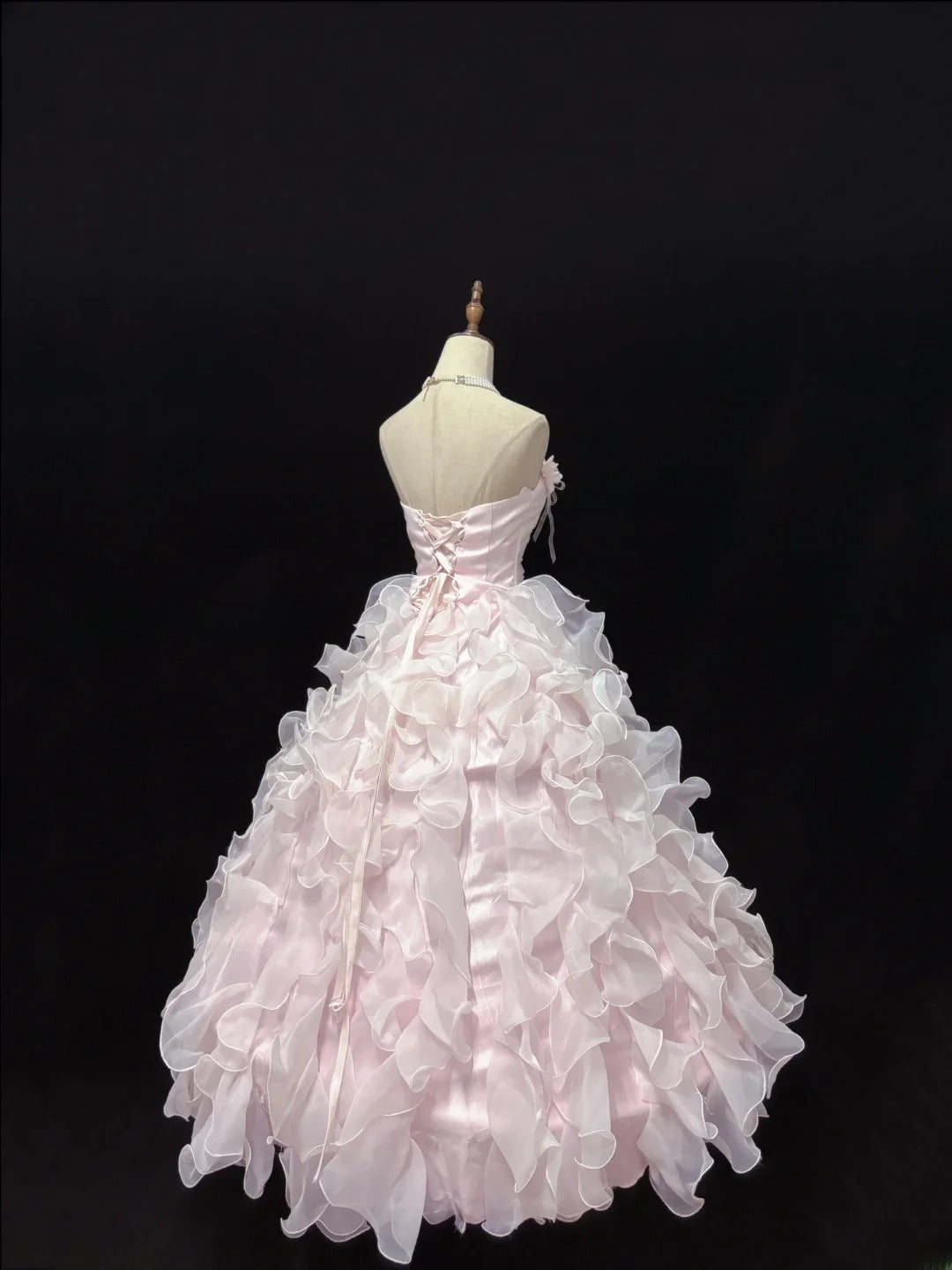 Classy Ball Gowns Strapless Pink Poofy Long With Tiered Layers Quince Dress Sweet 16 inspo Quinceanera Dresses Vestidos De 15 anos RB7662