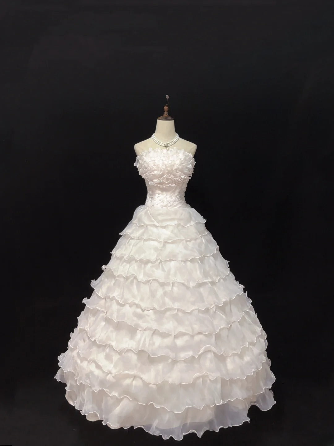 Classy Ball Gowns Strapless Light Pink Poofy Long With Tiered Layers Quince Dress Sweet 16 inspo Quinceanera Dresses Vestidos De 15 anos RB7663