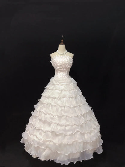 Classy Ball Gowns Strapless Light Pink Poofy Long With Tiered Layers Quince Dress Sweet 16 inspo Quinceanera Dresses Vestidos De 15 anos RB7663
