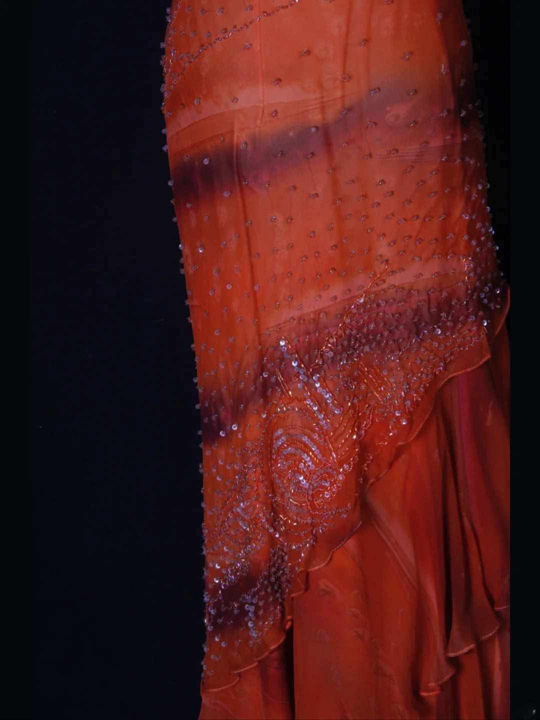 Shinning Mermaid Spaghetti Straps Orange Beaded Bodice Chiffon Prom Dresses Impress 18th Birthday Outfits Prom Gown AS264
