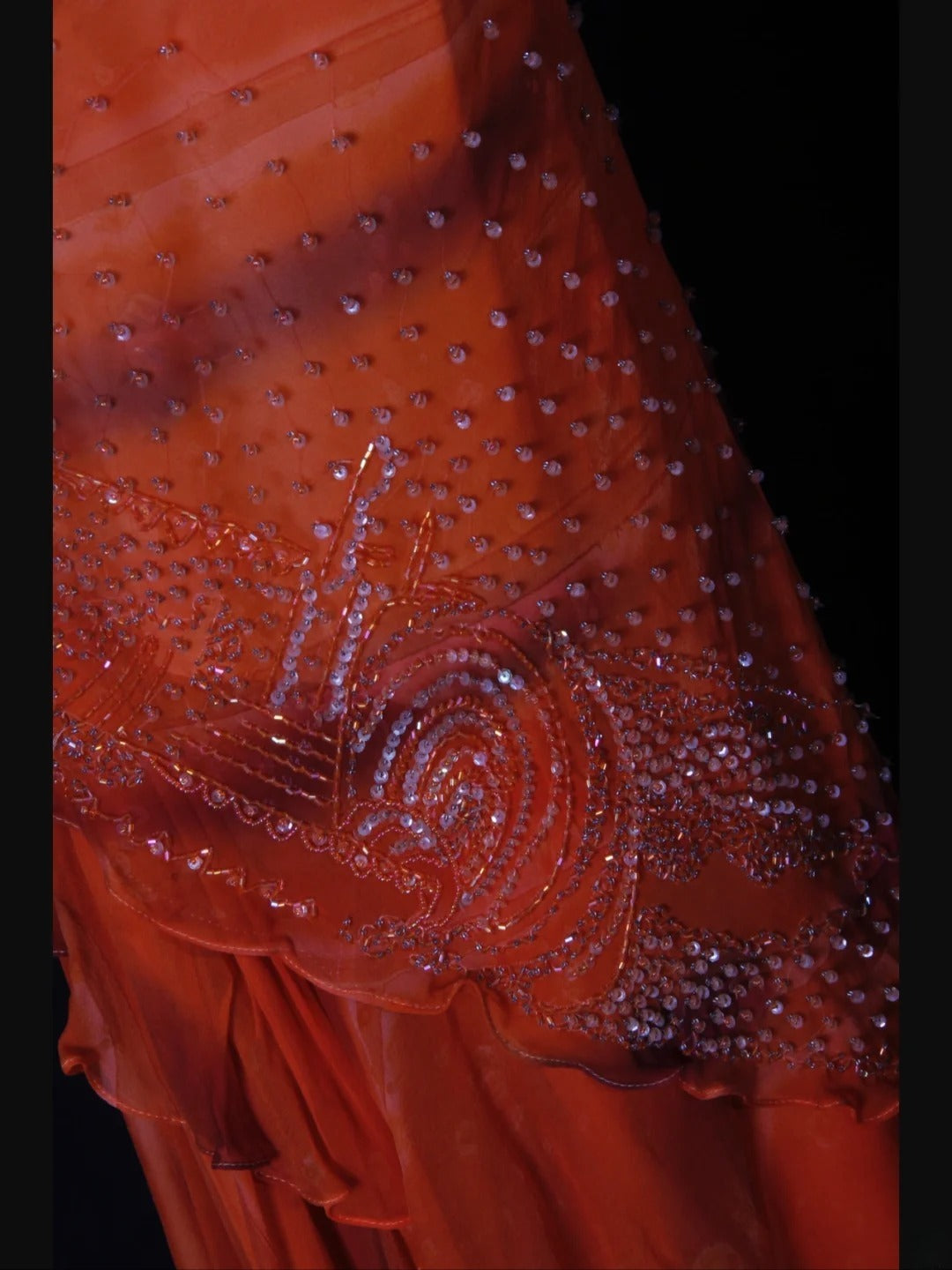 Shinning Mermaid Spaghetti Straps Orange Beaded Bodice Chiffon Prom Dresses Impress 18th Birthday Outfits Prom Gown AS264