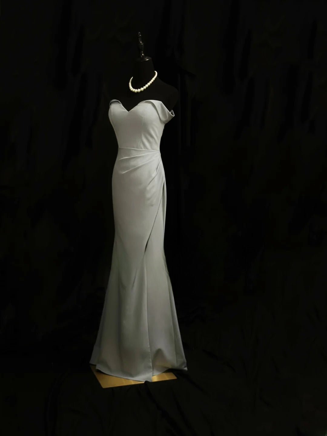 Vintage 90s Prom Dresses Mermaid Off The Shoulder Satin With Sleeves Split Party Gown Formal Outfits RB6112