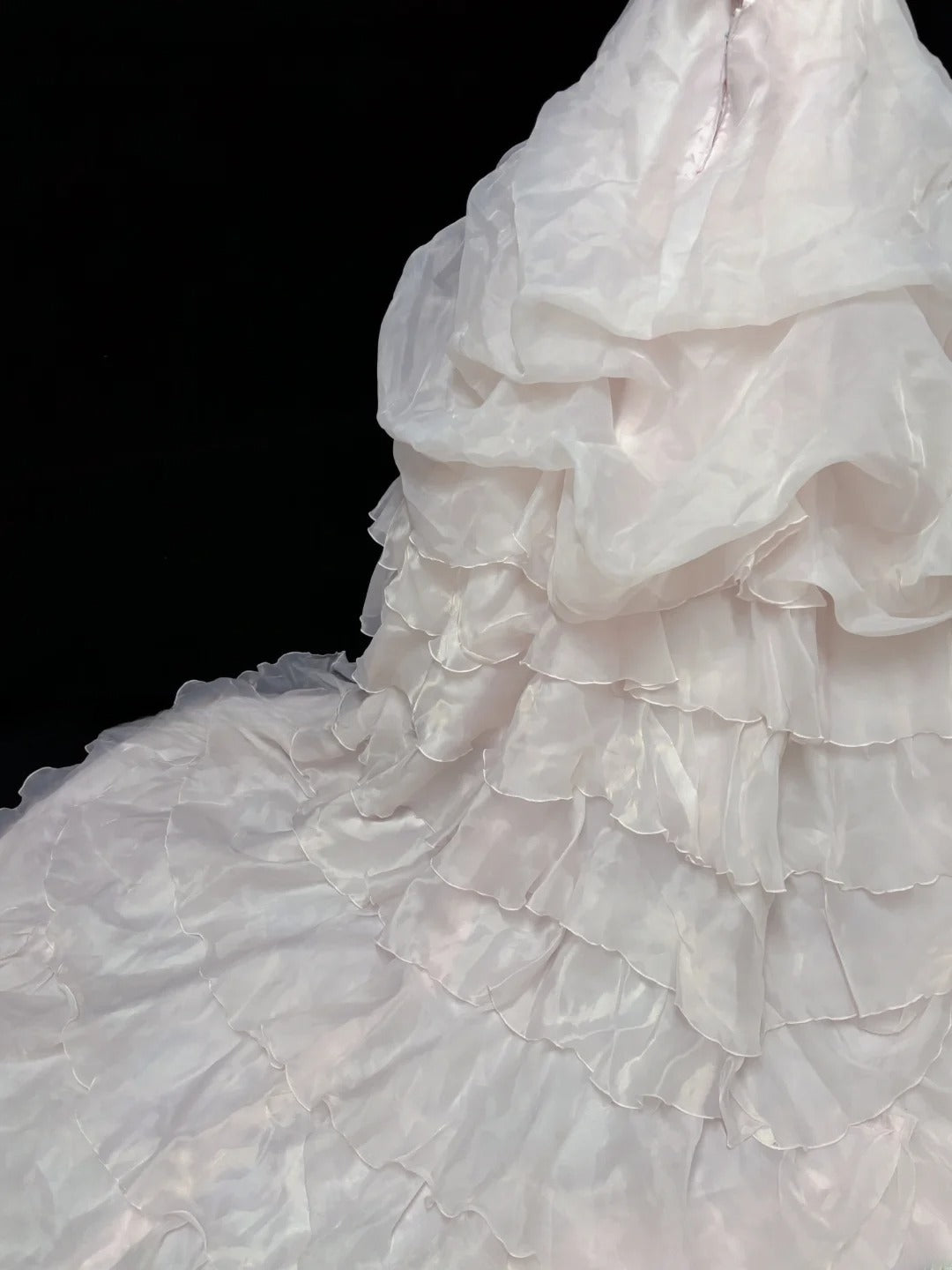 Cute Ball Gowns Strapless Light Pearl Pink Poofy Long With Lace Bow Quince Dress Sweet 16 inspo Quinceanera Dresses Vestidos De 15 anos RB7666