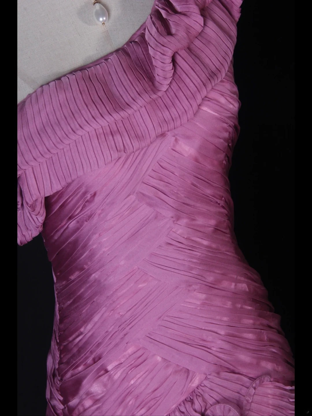 Vintage Mermaid One Shoulder Pink Tiered Layers Bodice Long Prom Dresses Impress 18th Birthday Outfits Prom Gown AS268