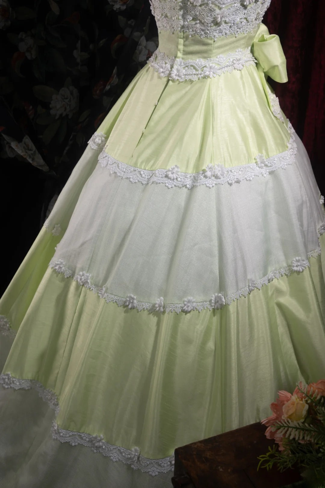 Cute Ball Gown Formal Events Scoop Green With Appliqued Quince Dress Long Quinceanera Dresses Birthday Outfits RB8522