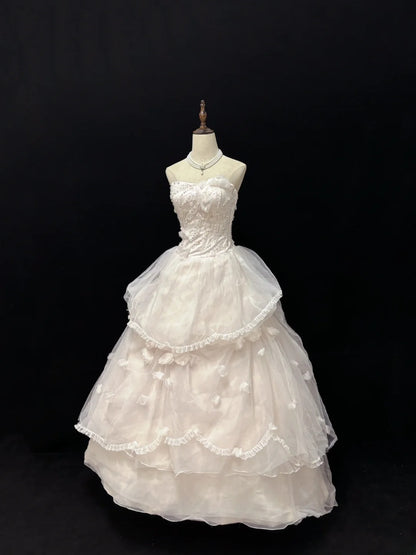 Charming Ball Gowns Strapless Tulle Poofy Long With Beading Quince Dress Sweet 16 inspo Quinceanera Dresses Vestidos De 15 anos RB7670