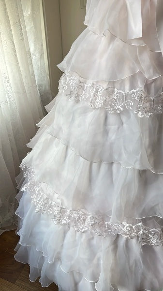 Sweet 15 Quinceanera Dress Ball Gown Strapless Pink With Tiered Layers Long 16th Birthday Outfits RC0607