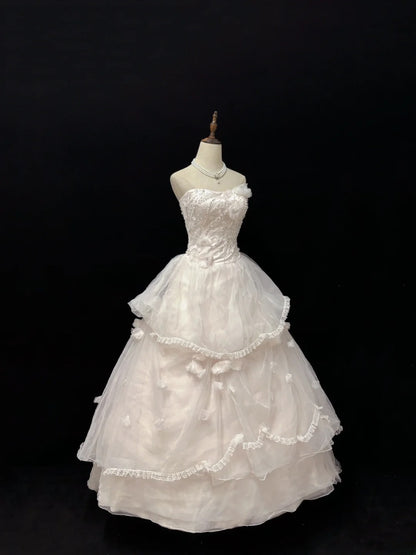 Charming Ball Gowns Strapless Tulle Poofy Long With Beading Quince Dress Sweet 16 inspo Quinceanera Dresses Vestidos De 15 anos RB7670