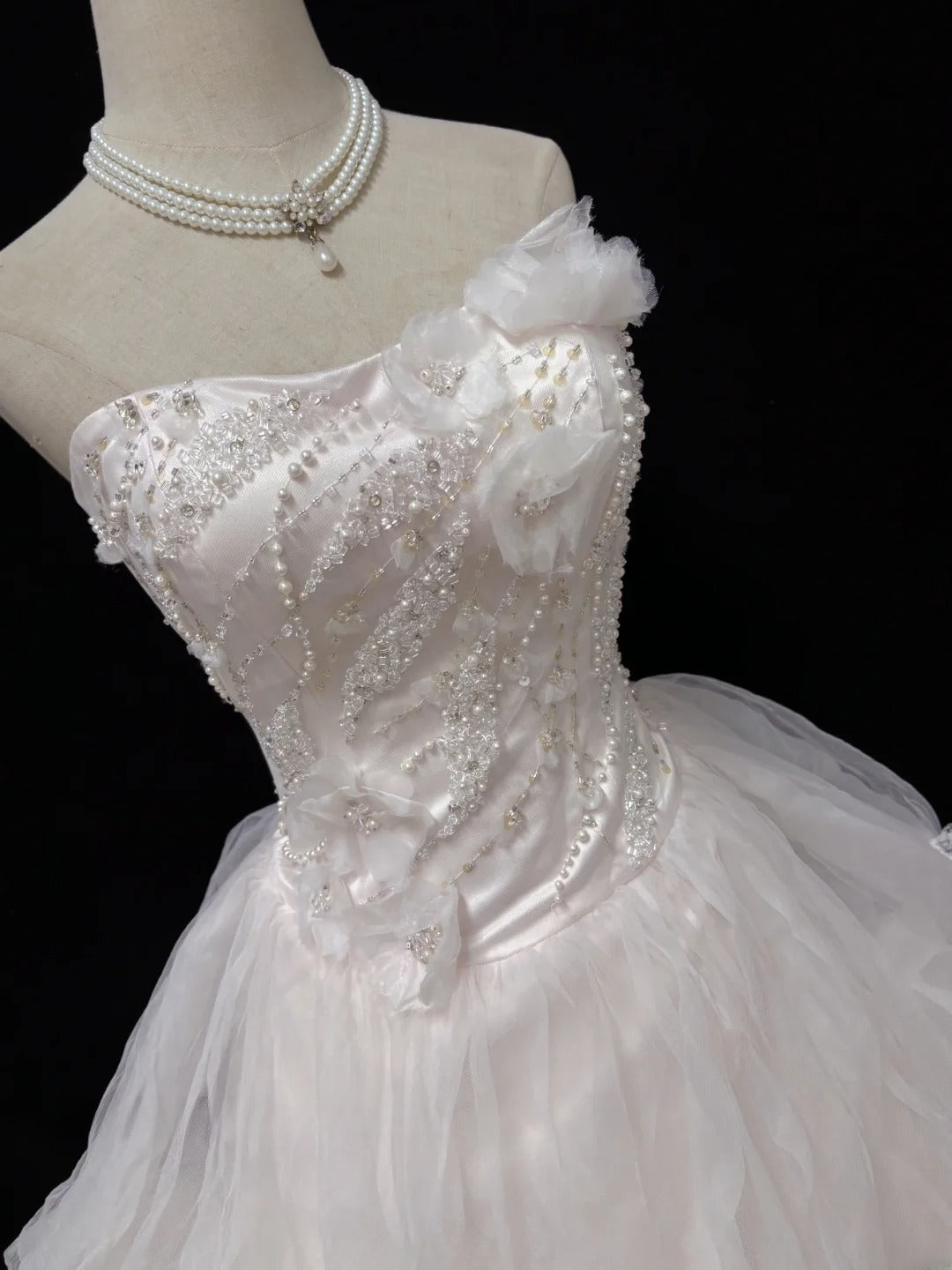 Charming Ball Gowns Strapless Tulle Poofy Long With Beading Quince Dress Sweet 16 inspo Quinceanera Dresses Vestidos De 15 anos RB7670