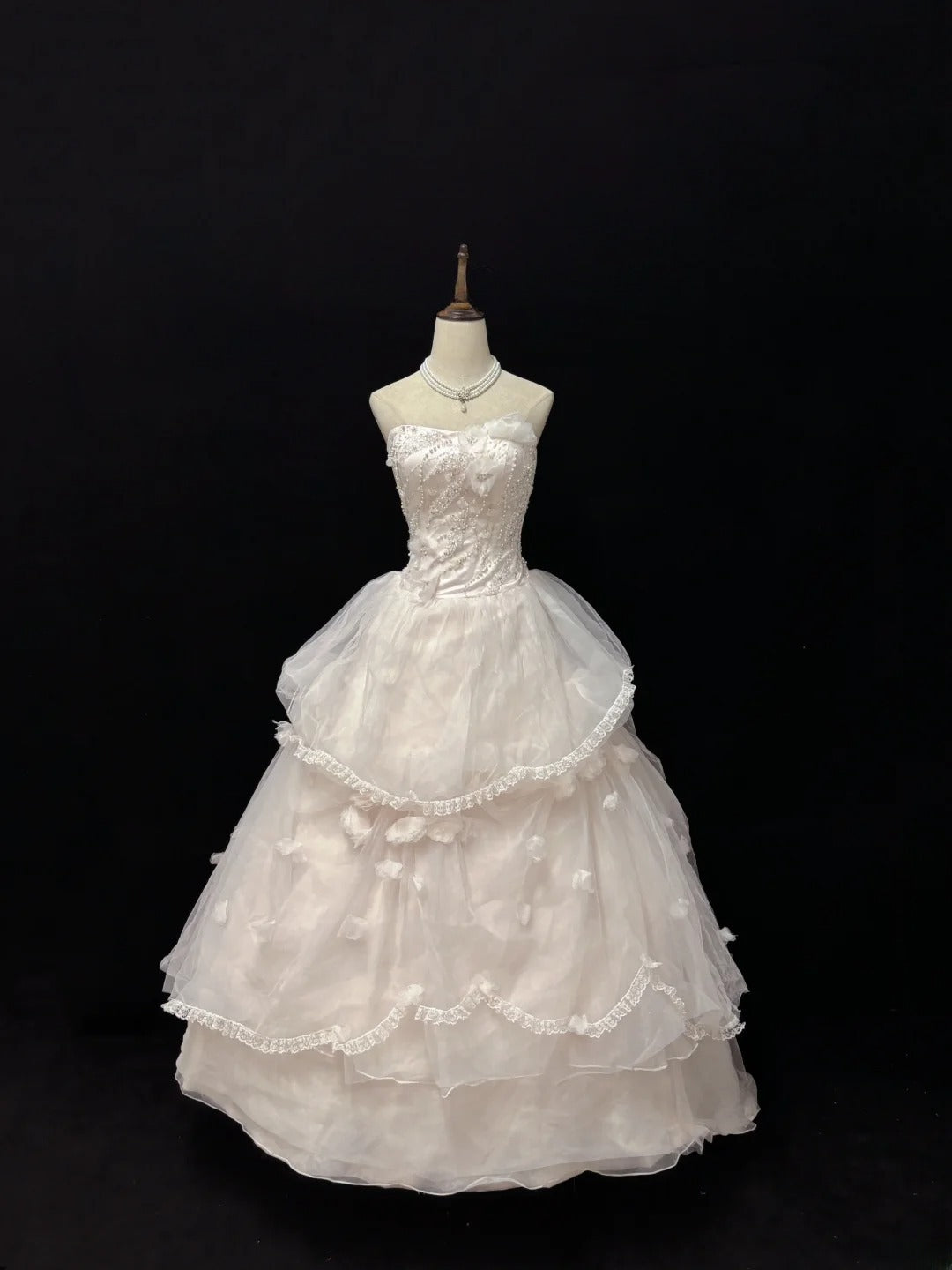 Charming Ball Gowns Strapless Tulle Poofy Long With Beading Quince Dress Sweet 16 inspo Quinceanera Dresses Vestidos De 15 anos RB7670
