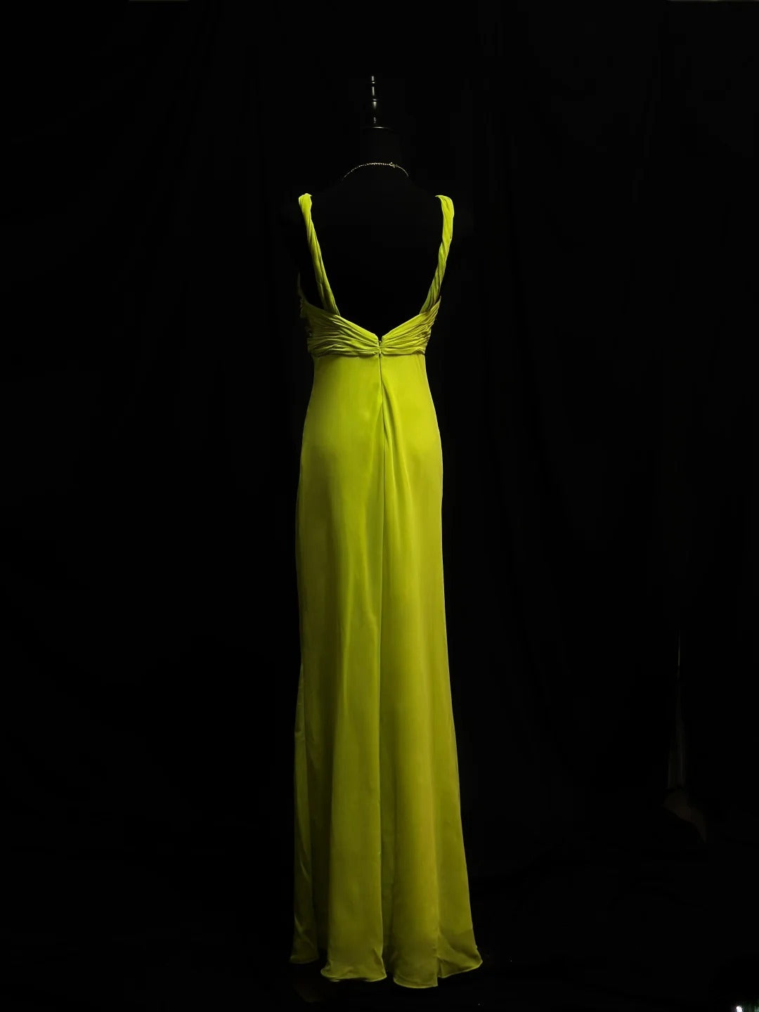 Vintage 90s Prom Dresses A line V Neckline Green Chiffon With Beading Party Gown Formal Outfits RB6116