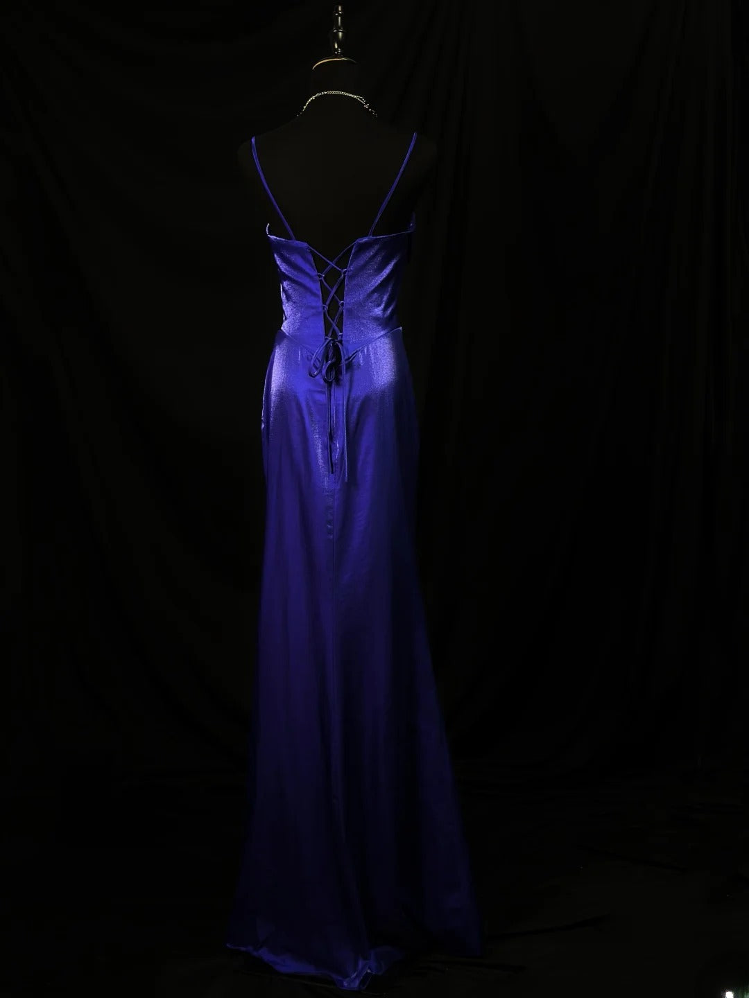 Modest Prom Dresses Mermaid Spaghetti Strap Royal Blue With Split Long Night Evening Formal Outfits RB6118
