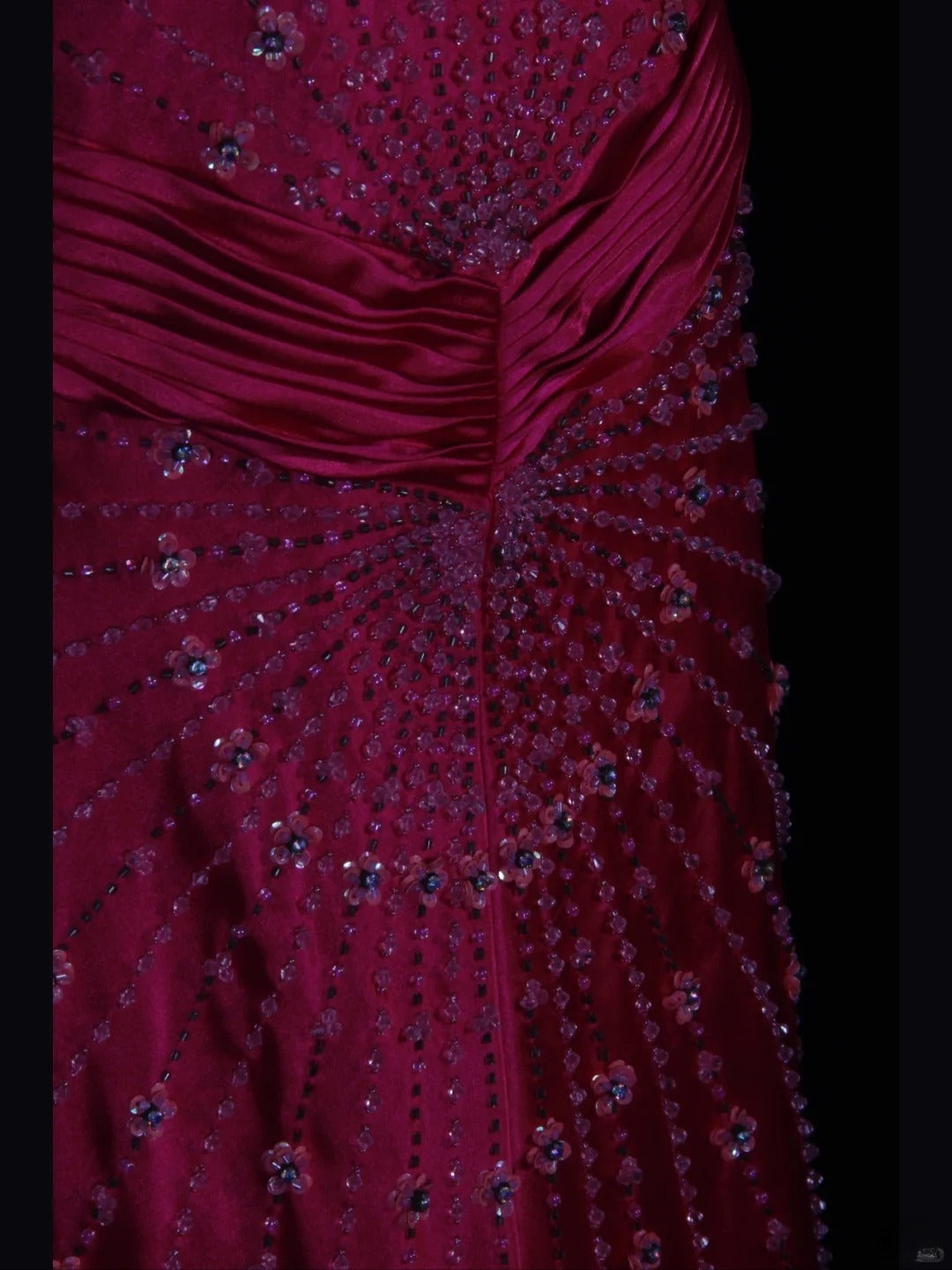 Vintage Mermaid V Neck Halter Hot Pink Satin With Flowers Beaded Bodice Long Prom Dresses Impress 18th Birthday Outfits Prom Gown AS275