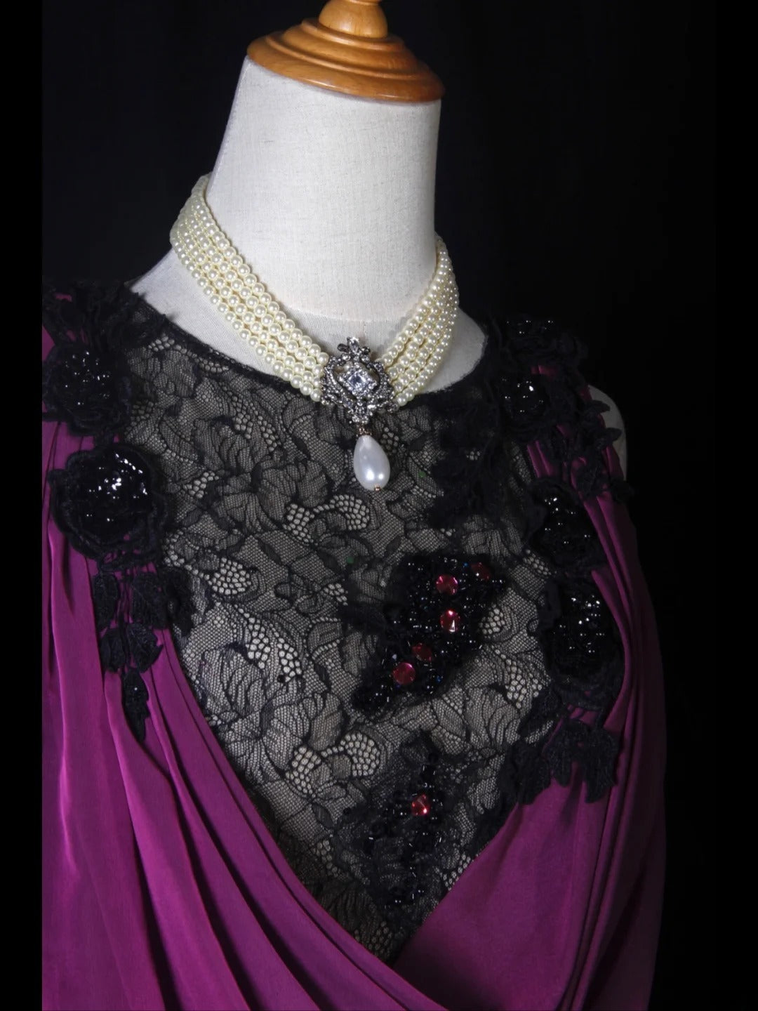 Vintage Mermaid Boat Black Tops Lace Grape Chiffon Appliques Beaded Bodice Long Prom Dresses Impress 18th Birthday Outfits Prom Gown AS276