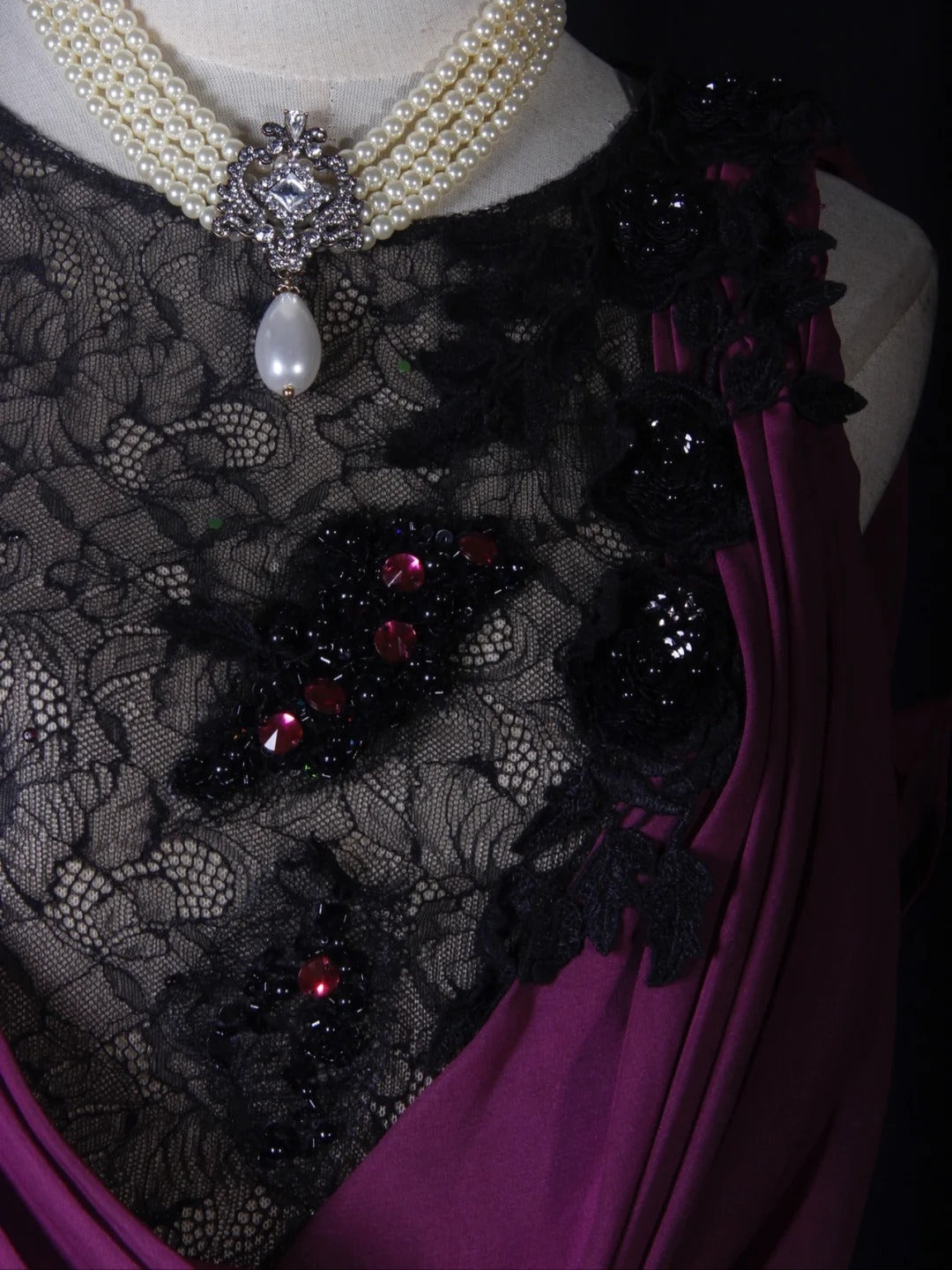 Vintage Mermaid Boat Black Tops Lace Grape Chiffon Appliques Beaded Bodice Long Prom Dresses Impress 18th Birthday Outfits Prom Gown AS276