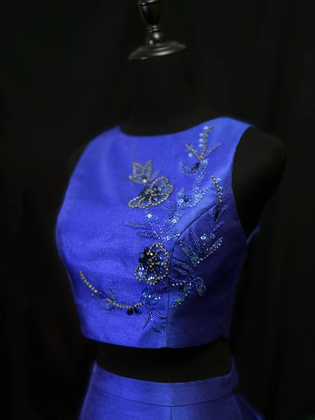 Modest Prom Dresses Mermaid 2 Pieces Royal Blue With Beading Open Backs Long Night Evening Formal Outfits RB6121