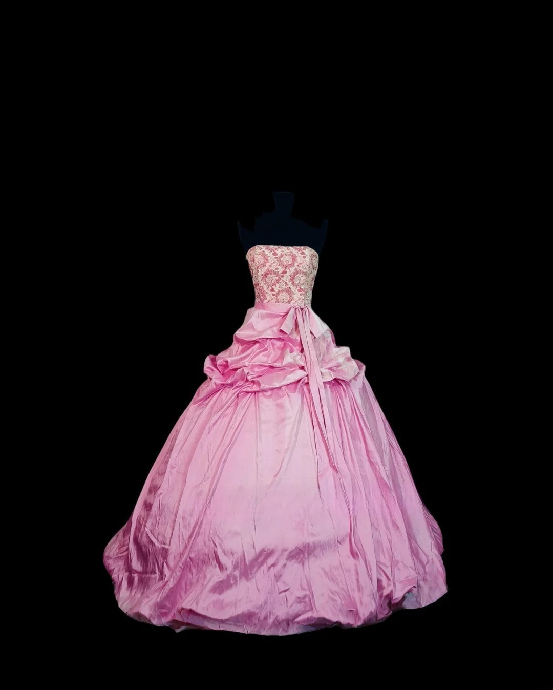 Sweet 16 Dress Pink Strapless Sleeveless Ball Gown With Lace Sweet Sixteen Dress RB9997