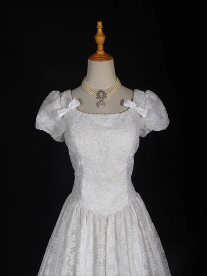Wedding Dresses for Bride Short Sleeves Lace Petite/Plus Size Bridal Gowns for Civil Wedding for Beach Wedding AS286