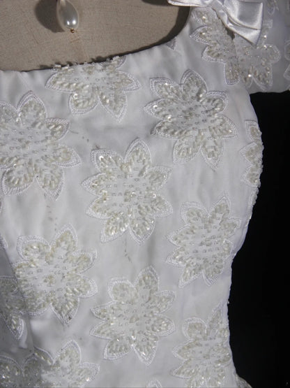 Wedding Dresses for Bride Short Sleeves Lace Petite/Plus Size Bridal Gowns for Civil Wedding for Beach Wedding AS286