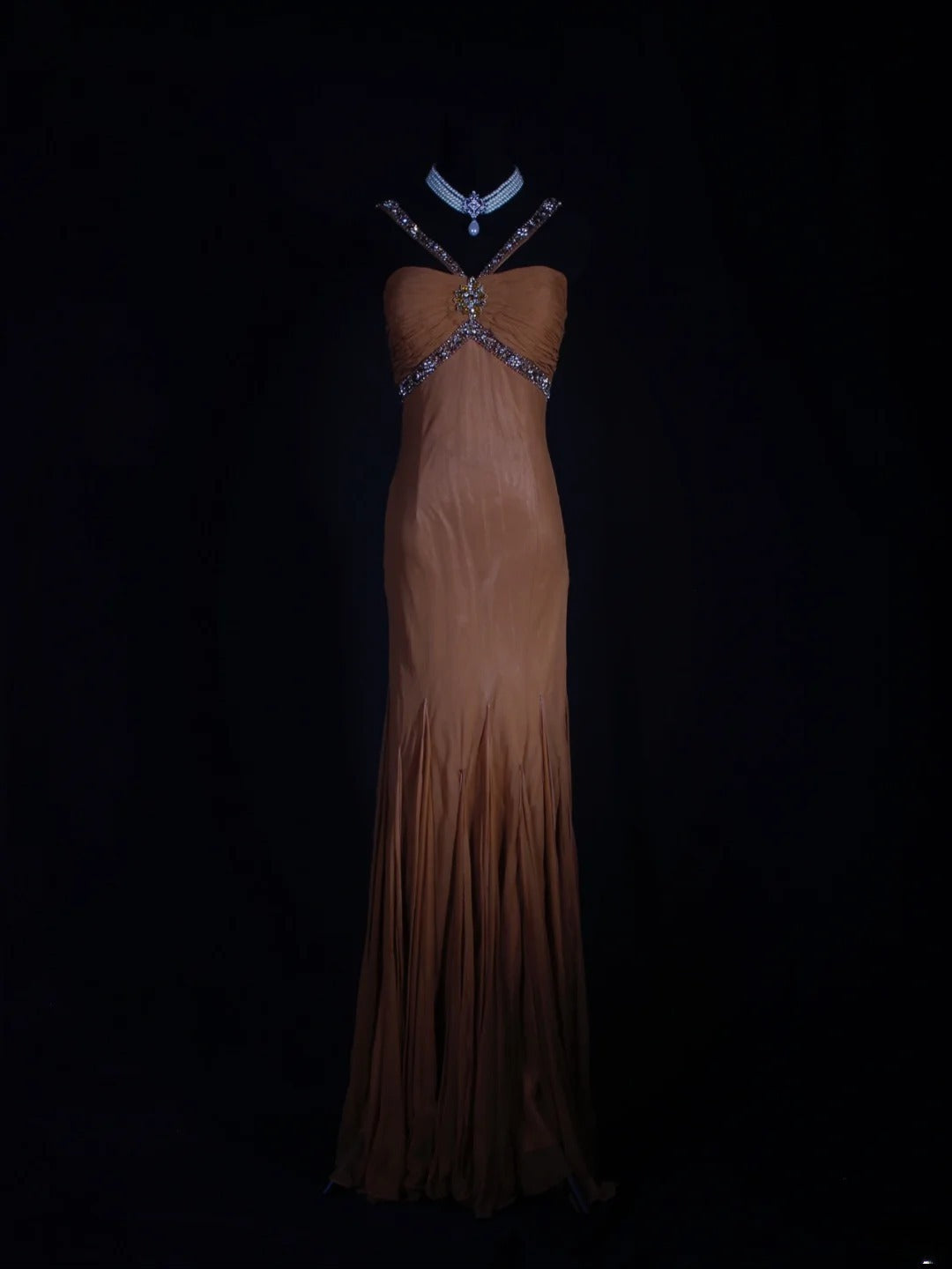 Vintage Mermaid 80s Halter Burnt Orange With Beads Long Prom Dresses Impress 20th Birthday Outfit Formal Gowns AS291