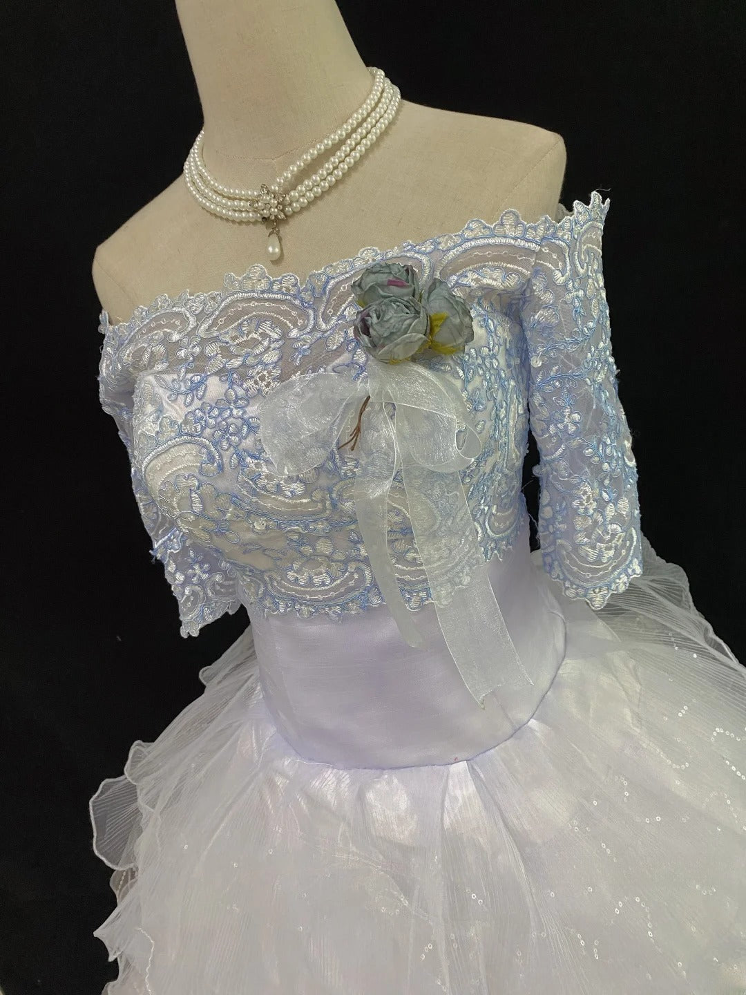 Princess Ball Gowns Off The Shoulder Lilac Tulle Poofy Long With Tiered Layers Quince Dress inspo Quinceanera Dresses Vestidos De 16 anos RB7742