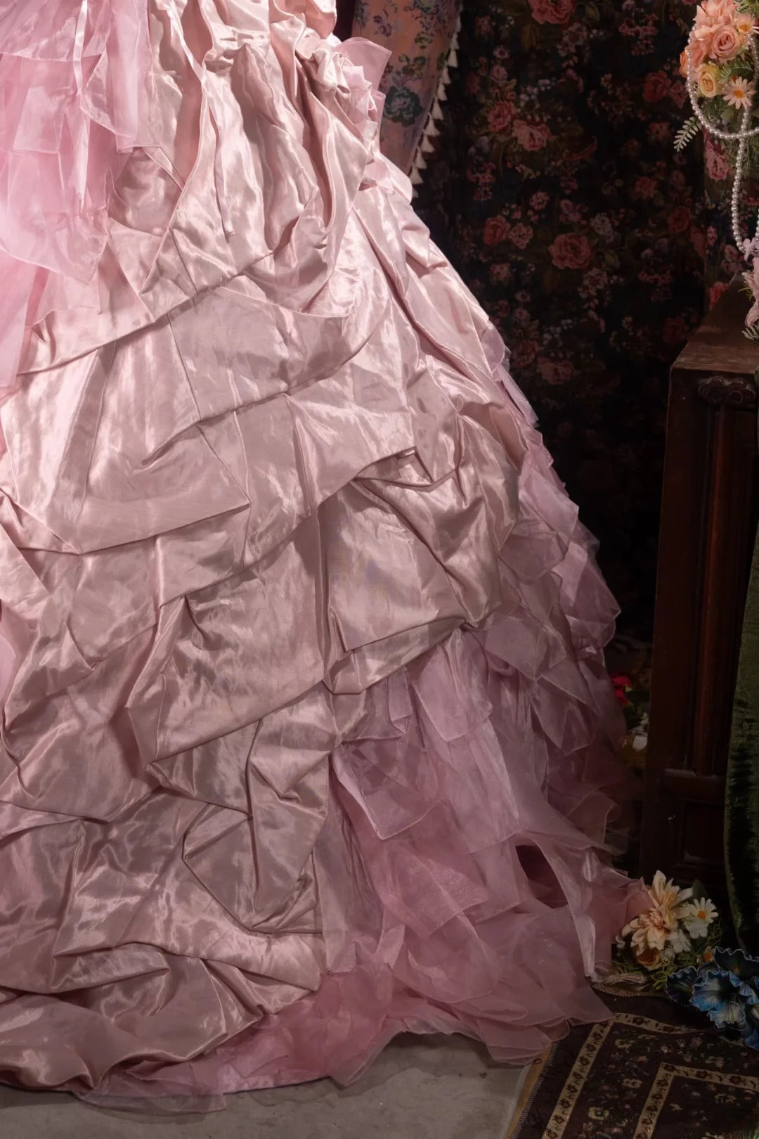 Cute Ball Gown Formal Events Strapless Pink Tulle With Appliqued Quince Dress Quinceanera Dresses Birthday Outfits RB8533