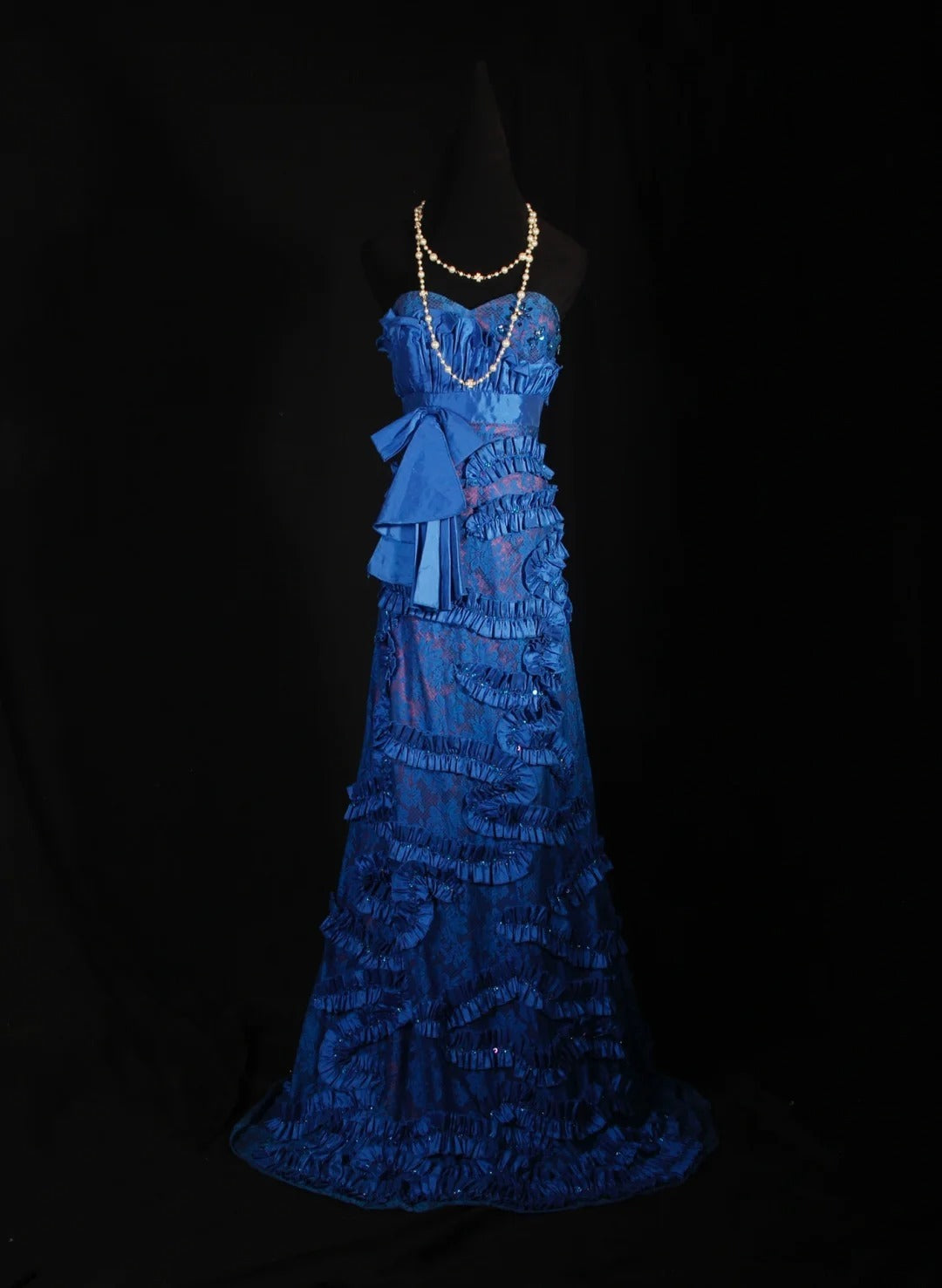 Vintage A Line Sweetheart Royal Blue Satin 1960s With Lace Beads Bodice Long Prom Dresses Impress 18th Birthday Outfit Formal Gown AS297
