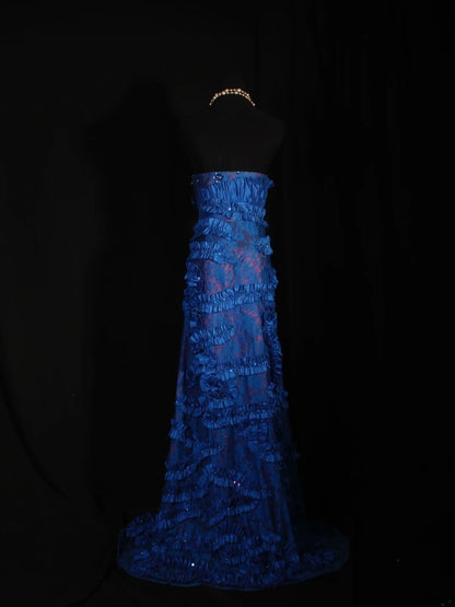 Vintage A Line Sweetheart Royal Blue Satin 1960s With Lace Beads Bodice Long Prom Dresses Impress 18th Birthday Outfit Formal Gown AS297