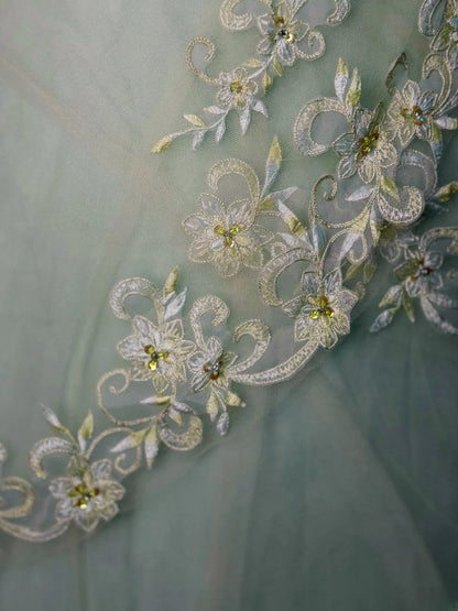 Pretty Ball Gown Sweetheart Light Green Tulle With Jacket Corset Fitted Long 15 Quinceanera Dresses Photo Ideas Formal Outfit RB6137