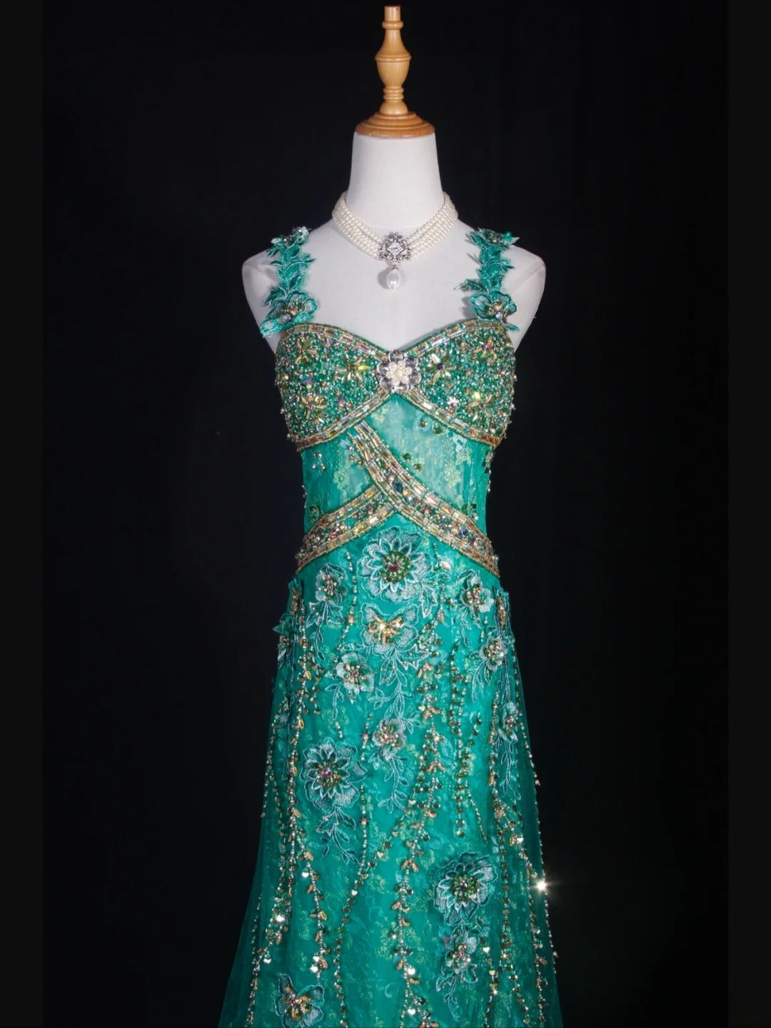 Vintage A line 1950s Sweetheart Tulle Green With Beads Long Prom Dresses Inspo 20th Birthday Outfit Formal Gowns AS302