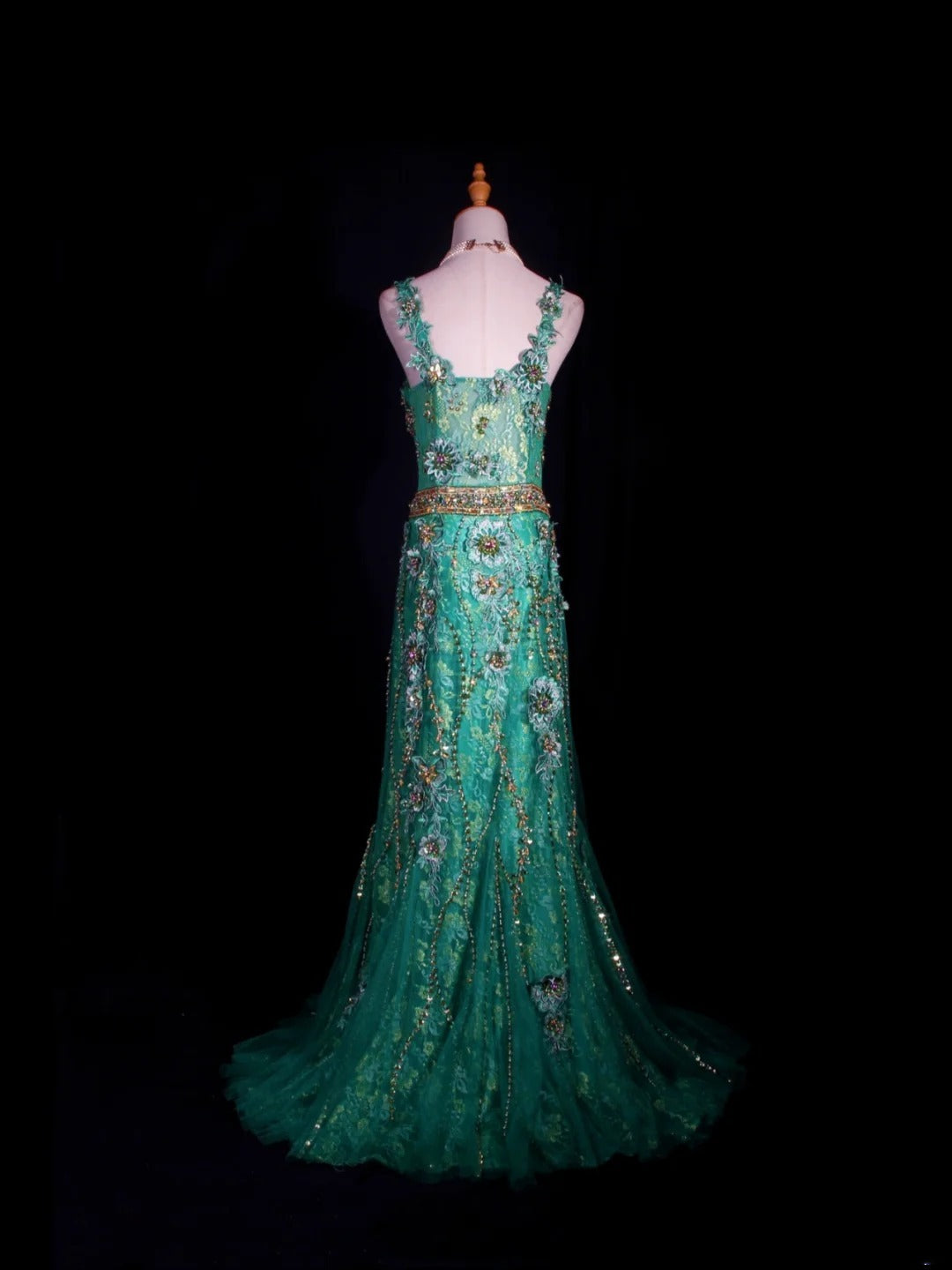 Vintage A line 1950s Sweetheart Tulle Green With Beads Long Prom Dresses Inspo 20th Birthday Outfit Formal Gowns AS302