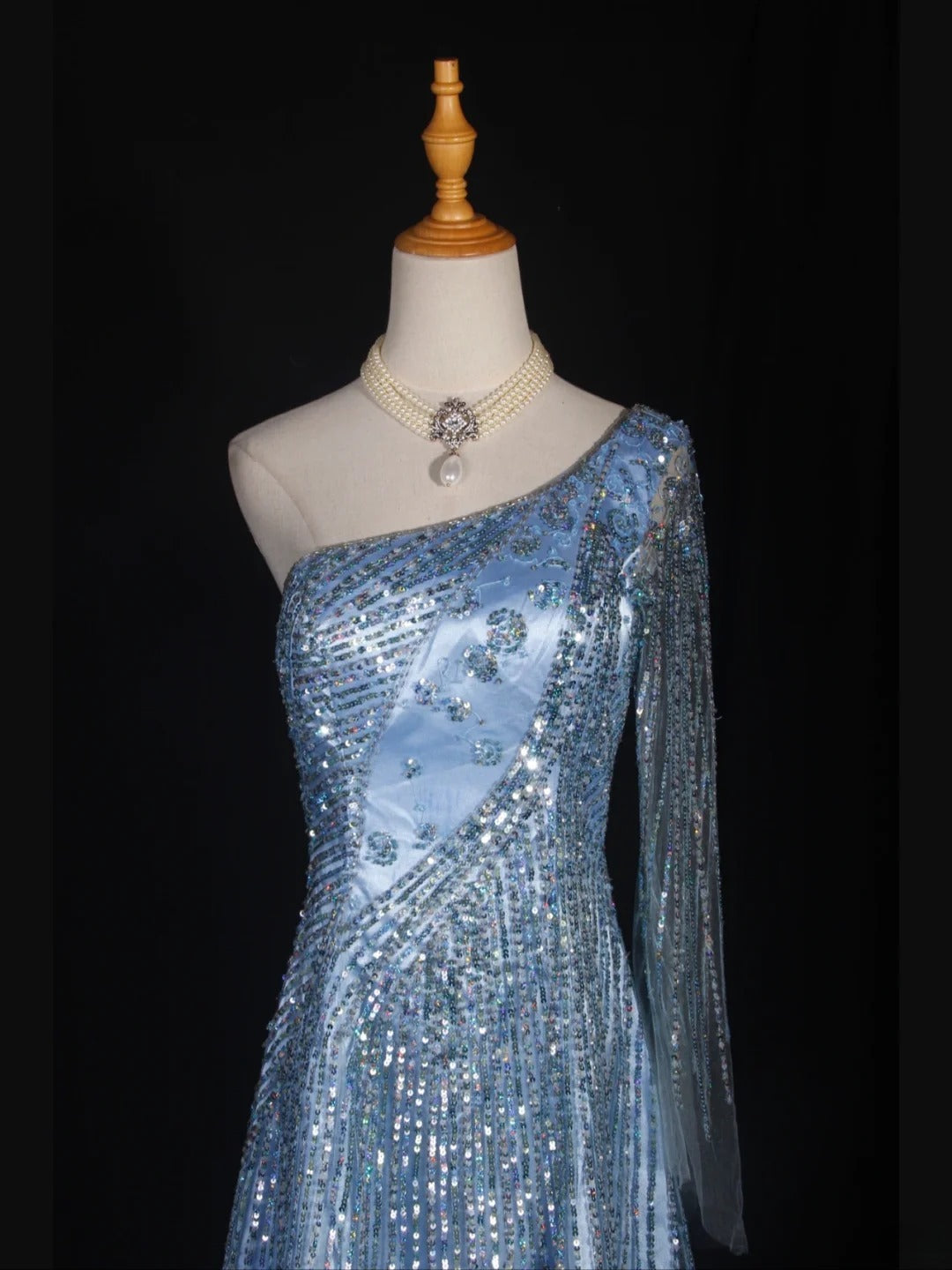 Retro 1950s A Line One Shoulder Light Sky Blue Satin Short 16th Birthday Dress Homecoming Dresses Cocktail Gown AS303