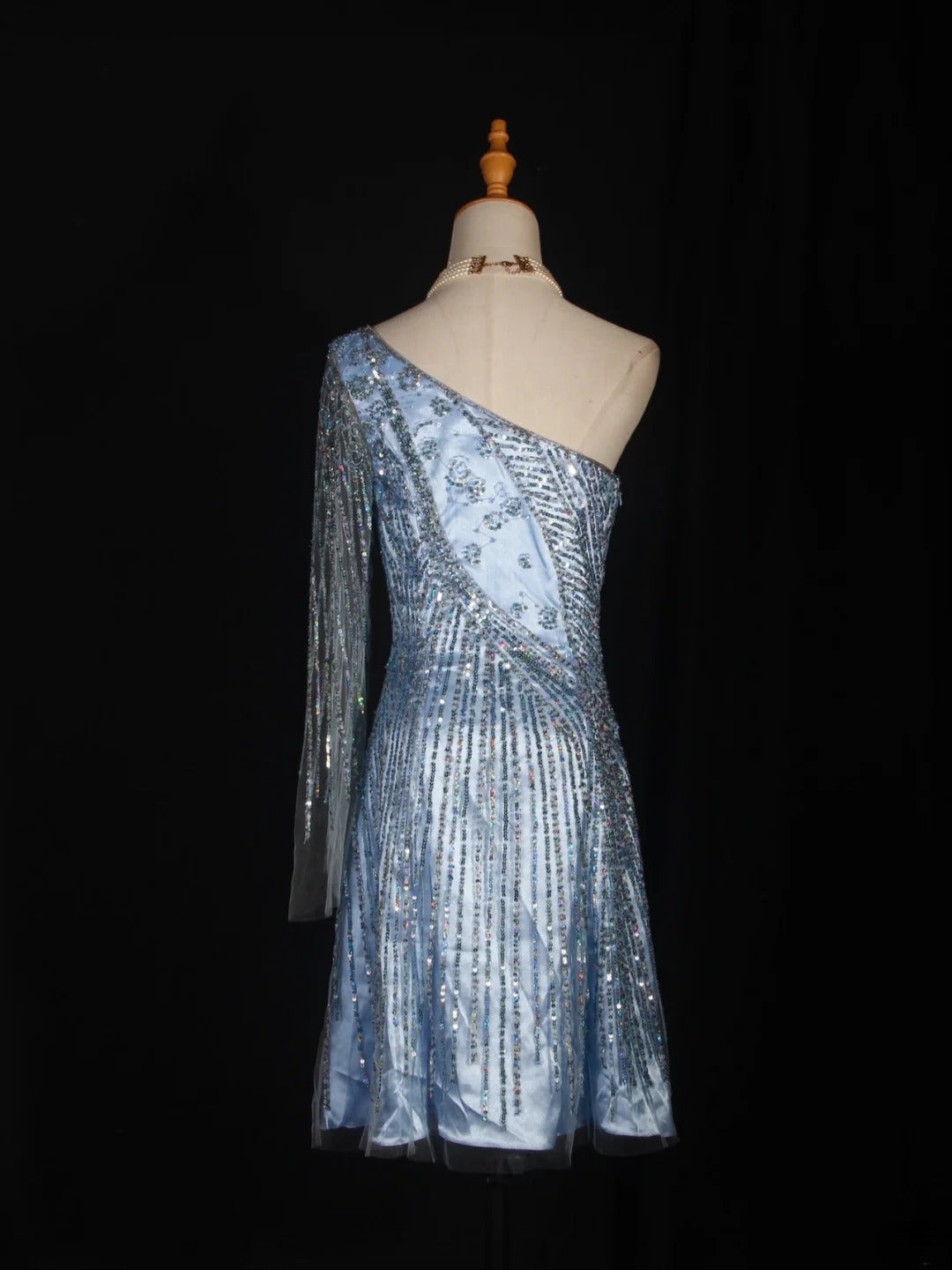 Retro 1950s A Line One Shoulder Light Sky Blue Satin Short 16th Birthday Dress Homecoming Dresses Cocktail Gown AS303