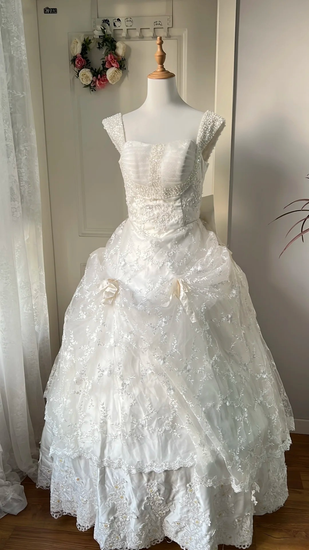 Cute Sweet 16 Dress Long Square Neck White With Ruffled Ball Gown Sweet Sixteen Party Birthday Dresses RC0637