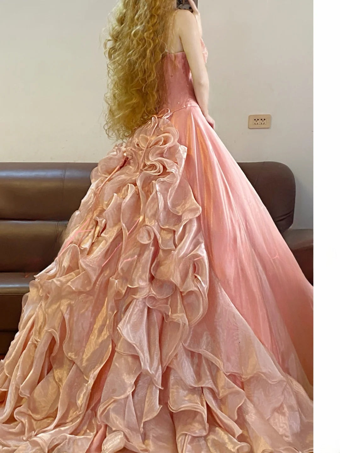 Prom Dress Elegant Ball Gown Spaghetti Straps Pink Formal Evening Gown for Women Graduation Party RB9354