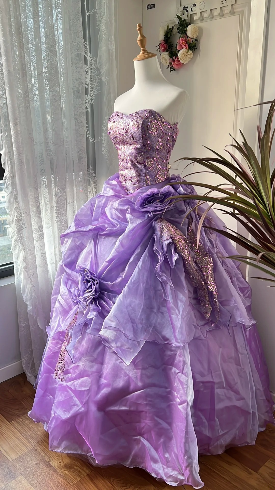 Sweet 15 Quinceanera Dress Ball Gown Sweetheart Lilac With Sequin Long 16th Birthday Outfits RC0638