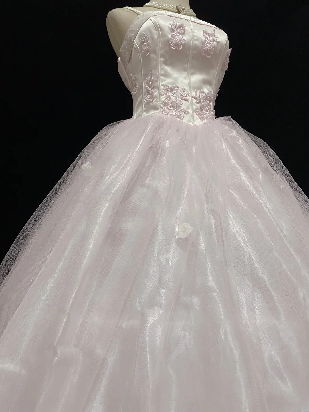 Cute Ball Gowns Spaghetti Straps Light Pink Tulle Poofy Long With Appliqued Quince Dress inspo Quinceanera Dresses Vestidos De 16 anos RB7758