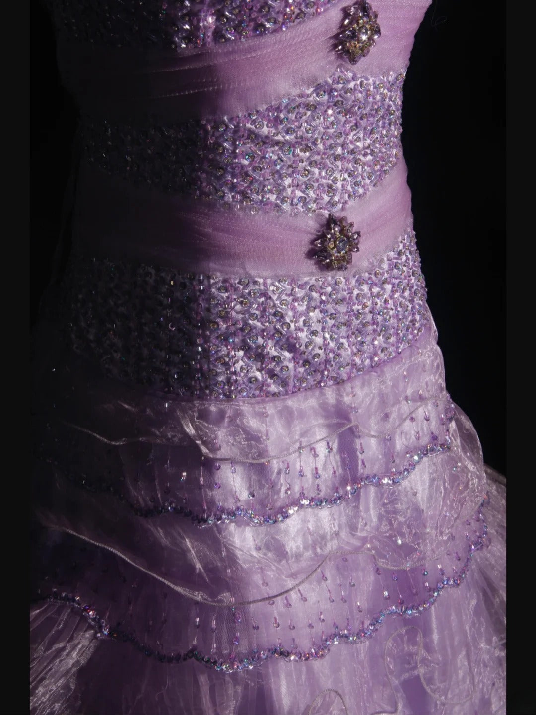 Vintage 70s Ball Gown Sweetheart Lilac Beaded Bodice Pleated Long Prom Dresses Impress 21th Birthday Outfits Prom Gown AS310