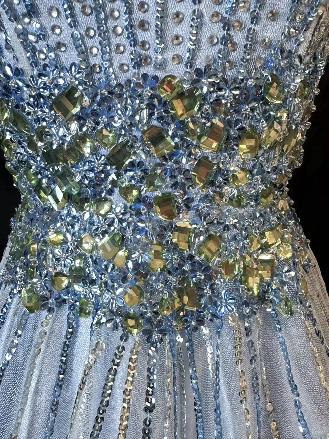 Vintage 80s Prom Dresses Ball Gown Jewel Neck Silver Tulle With Beading Party Gown Formal Outfits RB6148