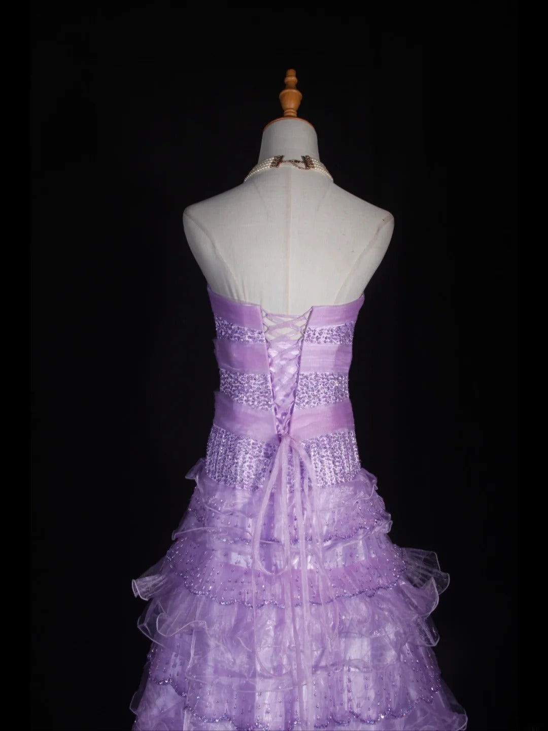Vintage 70s Ball Gown Sweetheart Lilac Beaded Bodice Pleated Long Prom Dresses Impress 21th Birthday Outfits Prom Gown AS310