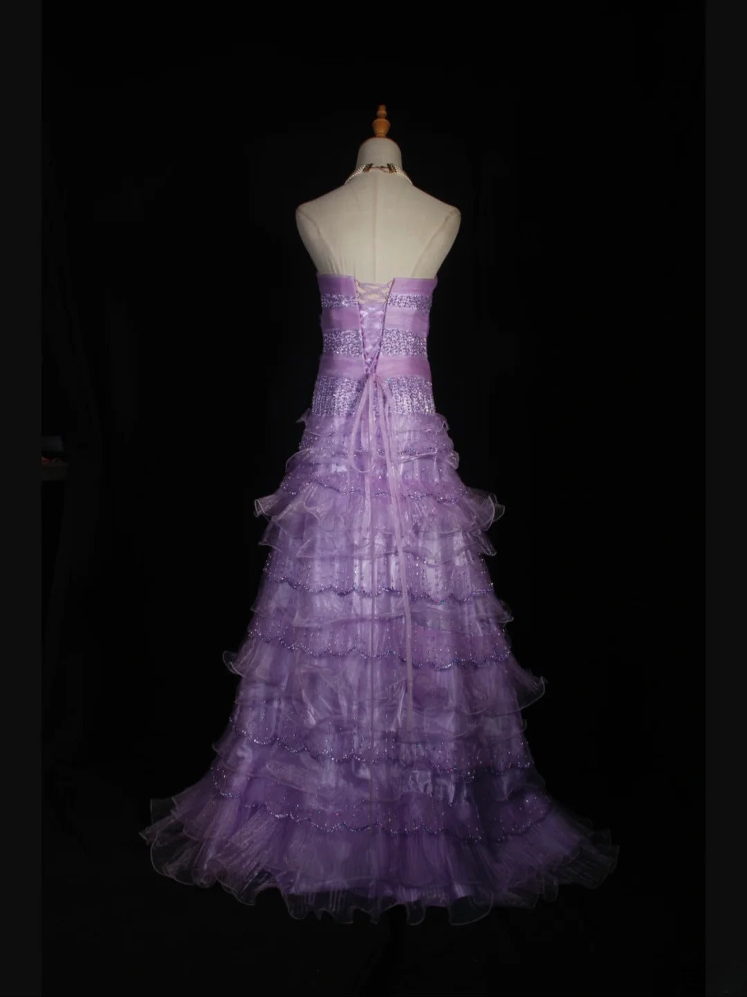 Vintage 70s Ball Gown Sweetheart Lilac Beaded Bodice Pleated Long Prom Dresses Impress 21th Birthday Outfits Prom Gown AS310