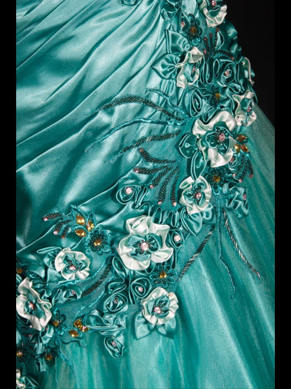 Vintage Mermaid 90s Spaghetti Straps Blue Satin Flowers With Beads Long Prom Dresses Inspo 20th Birthday Outfit Formal Gowns AS312