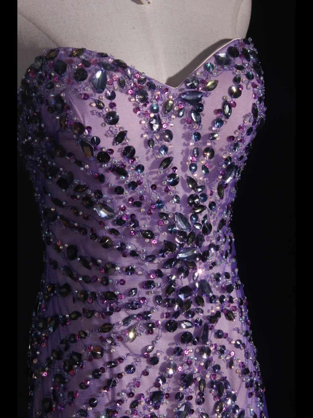 Vintage 70s Mermaid Sweetheart Lilac Beaded Bodice Tulle Plus Size Long Prom Dresses Impress 21th Birthday Outfits Prom Gown AS313