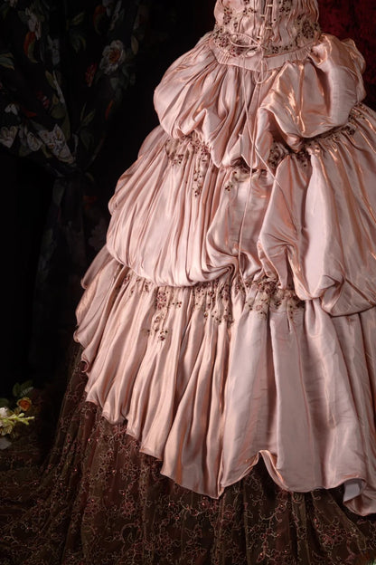 Regal Ball Gown Formal Events Strapless Blush Pink With 3D Beading Lace Quince Dress Long Quinceanera Dresses Birthday Outfits RB8547