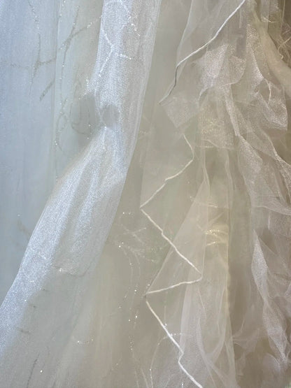 Modest Prom Dresses Ball Gown 2 Pieces White Tulle With Ruffled Layers Night Evening Formal Outfits RB6154