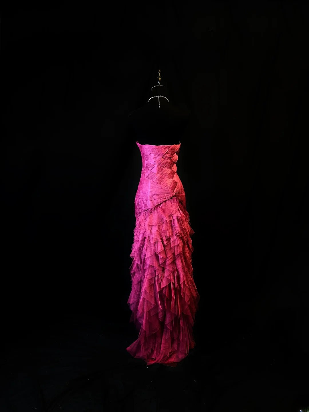 Vintage 80s Prom Dresses Sheath Sweetheart Pink With Tiered Layers Pink Party Gown Formal Outfits RB6160
