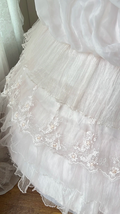 Sweet 15 Quinceanera Dress Ball Gown Strapless Pink Tulle With Lace Layers Long 16th Birthday Outfits RC0655