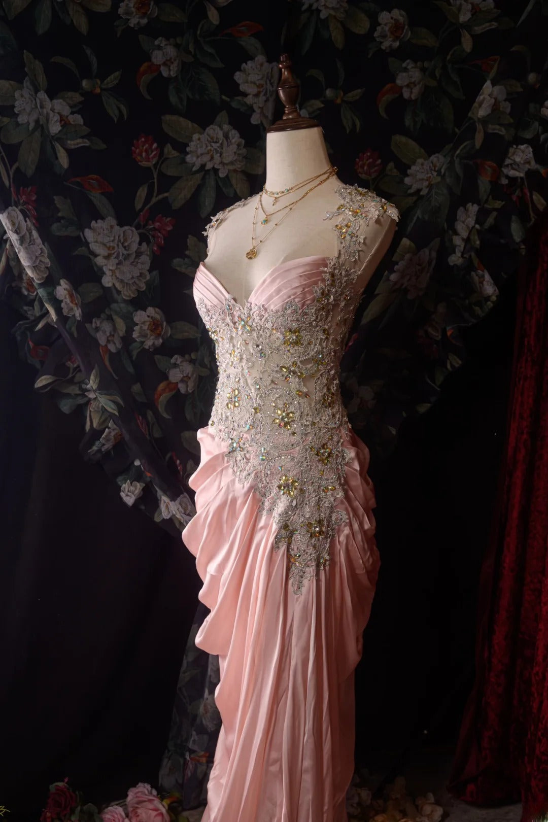 Chic Mermaid Sweetheart Pink With Beaded Crystals High School Dances Prom Dresses Formal Outfits Evening Gown RB8559